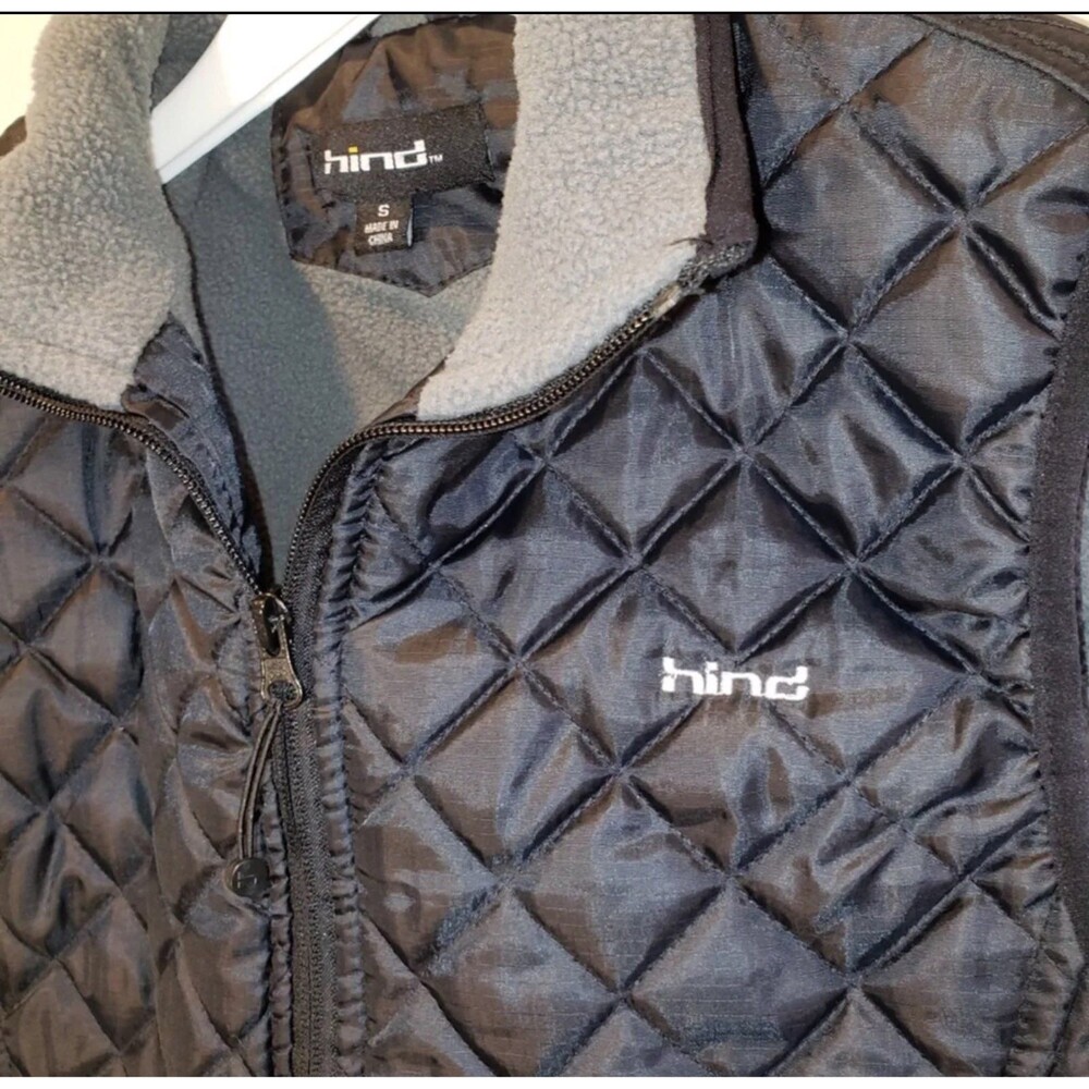 PUFFER VEST Quilted Fleece Lined Black Small - Picture 4 of 7